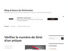 Tablet Screenshot of blog.artisans-patrimoine.fr